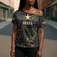 Custom World Football 2026 Ghana Cross Shoulder Shirt Black Stars Rise with Black Adinkra Pattern