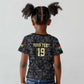 Custom World Football 2026 Ghana Kid T shirt Black Stars Rise with Black Adinkra Pattern