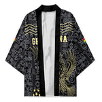 Custom World Football 2026 Ghana Kimono Black Stars Rise with Black Adinkra Pattern