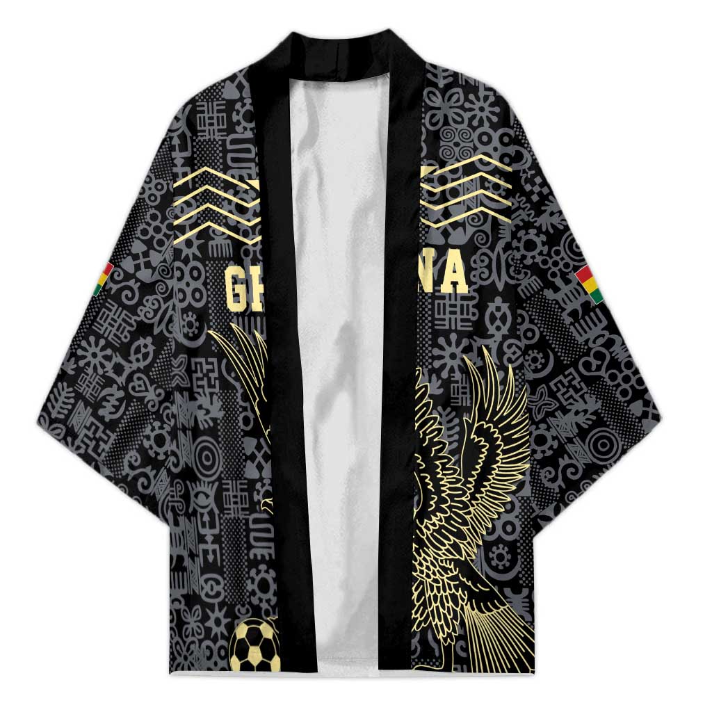 Custom World Football 2026 Ghana Kimono Black Stars Rise with Black Adinkra Pattern