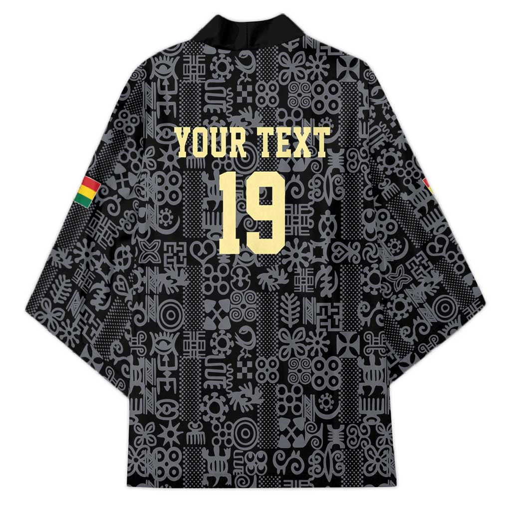Custom World Football 2026 Ghana Kimono Black Stars Rise with Black Adinkra Pattern