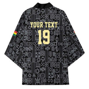 Custom World Football 2026 Ghana Kimono Black Stars Rise with Black Adinkra Pattern