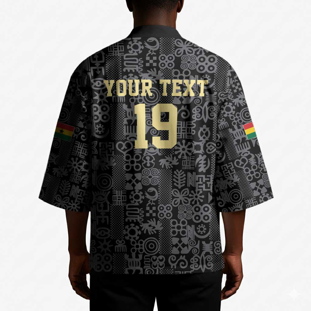 Custom World Football 2026 Ghana Kimono Black Stars Rise with Black Adinkra Pattern