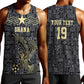 Custom World Football 2026 Ghana Men Tank Top Black Stars Rise with Black Adinkra Pattern