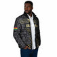 Custom World Football 2026 Ghana Padded Jacket Black Stars Rise with Black Adinkra Pattern