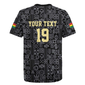 Custom World Football 2026 Ghana Rugby Jersey Black Stars Rise with Black Adinkra Pattern