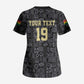 Custom World Football 2026 Ghana Scrub Top Black Stars Rise with Black Adinkra Pattern