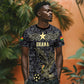 Custom World Football 2026 Ghana T shirt Black Stars Rise with Black Adinkra Pattern