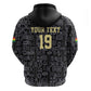 Custom World Football 2026 Ghana Zip Hoodie Black Stars Rise with Black Adinkra Pattern
