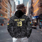 Custom World Football 2026 Ghana Zip Hoodie Black Stars Rise with Black Adinkra Pattern