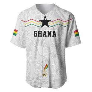 Custom World Football 2026 Ghana Baseball Jersey Black Stars Rise with White Adinkra Pattern