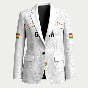 Custom World Football 2026 Ghana Blazer Black Stars Rise with White Adinkra Pattern