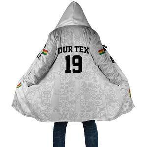 Custom World Football 2026 Ghana Cloak Black Stars Rise with White Adinkra Pattern