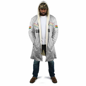 Custom World Football 2026 Ghana Cloak Black Stars Rise with White Adinkra Pattern