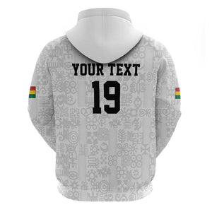 Custom World Football 2026 Ghana Hoodie Black Stars Rise with White Adinkra Pattern