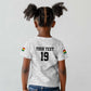 Custom World Football 2026 Ghana Kid T shirt Black Stars Rise with White Adinkra Pattern