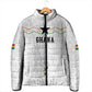 Custom World Football 2026 Ghana Padded Jacket Black Stars Rise with White Adinkra Pattern