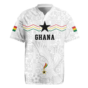 Custom World Football 2026 Ghana Rugby Jersey Black Stars Rise with White Adinkra Pattern