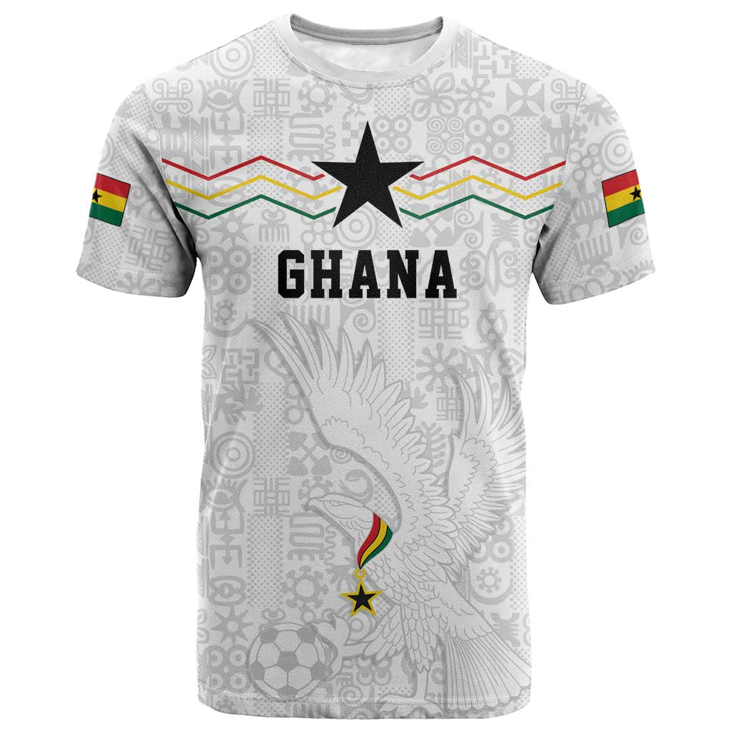 Custom World Football 2026 Ghana T shirt Black Stars Rise with White Adinkra Pattern