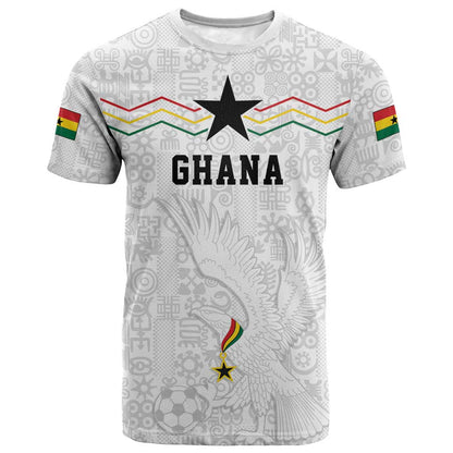 Custom World Football 2026 Ghana T shirt Black Stars Rise with White Adinkra Pattern
