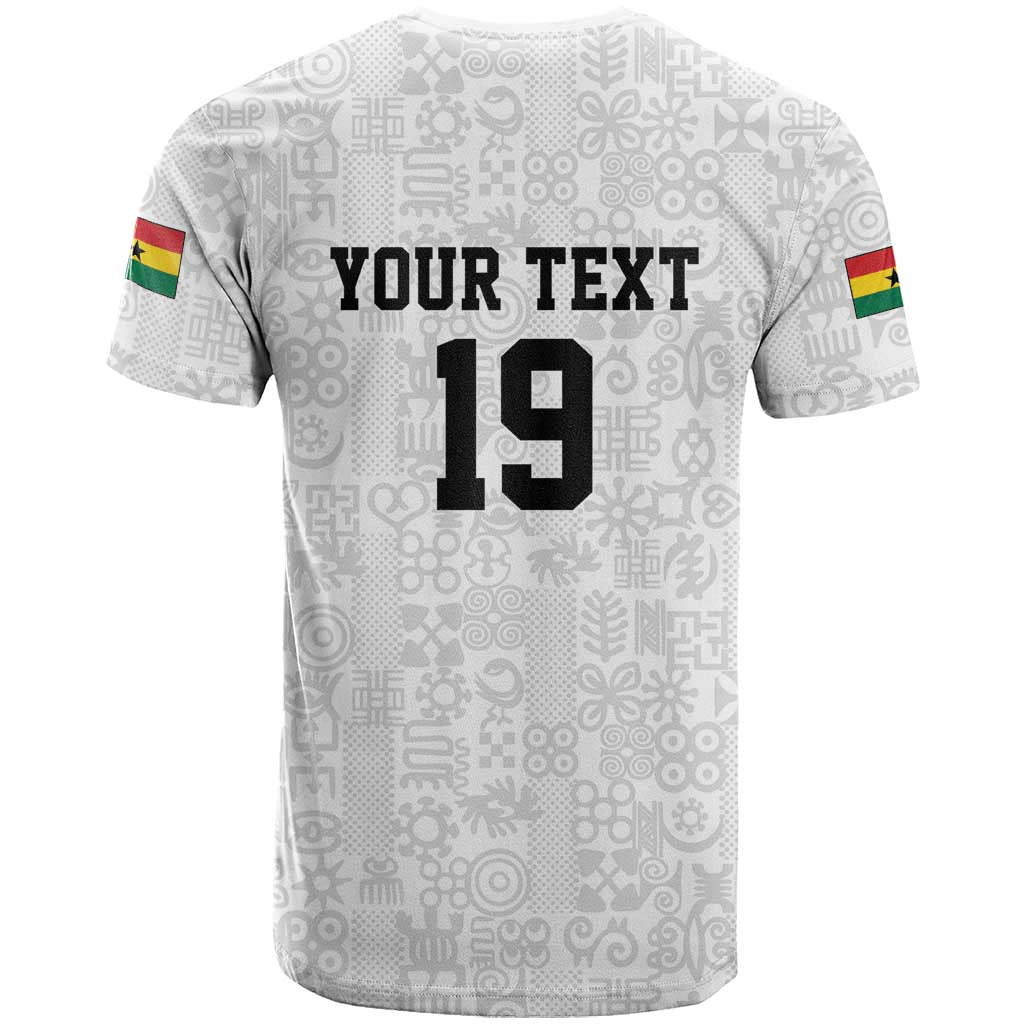 Custom World Football 2026 Ghana T shirt Black Stars Rise with White Adinkra Pattern
