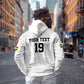 Custom World Football 2026 Ghana Zip Hoodie Black Stars Rise with White Adinkra Pattern