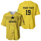 Custom World Football 2026 Ghana Baseball Jersey Black Stars Rise with Yellow Adinkra Pattern