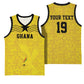 Custom World Football 2026 Ghana Basketball Jersey Black Stars Rise with Yellow Adinkra Pattern