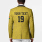 Custom World Football 2026 Ghana Blazer Black Stars Rise with Yellow Adinkra Pattern