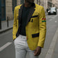 Custom World Football 2026 Ghana Blazer Black Stars Rise with Yellow Adinkra Pattern