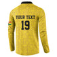Custom World Football 2026 Ghana Button Sweatshirt Black Stars Rise with Yellow Adinkra Pattern