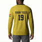 Custom World Football 2026 Ghana Button Sweatshirt Black Stars Rise with Yellow Adinkra Pattern