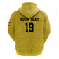 Custom World Football 2026 Ghana Hoodie Black Stars Rise with Yellow Adinkra Pattern