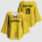 Custom World Football 2026 Ghana Kimono Sleeve Blouse Black Stars Rise with Yellow Adinkra Pattern
