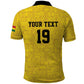 Custom World Football 2026 Ghana Polo Shirt Black Stars Rise with Yellow Adinkra Pattern