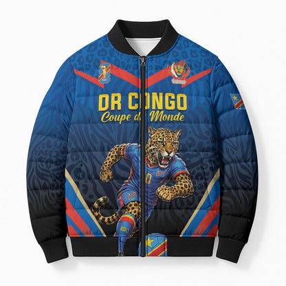 Custom World Football 2026 DR Congo Bomber Puffer Jacket Les Leopards Coupe du Monde Glory