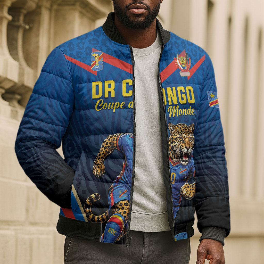 Custom World Football 2026 DR Congo Bomber Puffer Jacket Les Leopards Coupe du Monde Glory