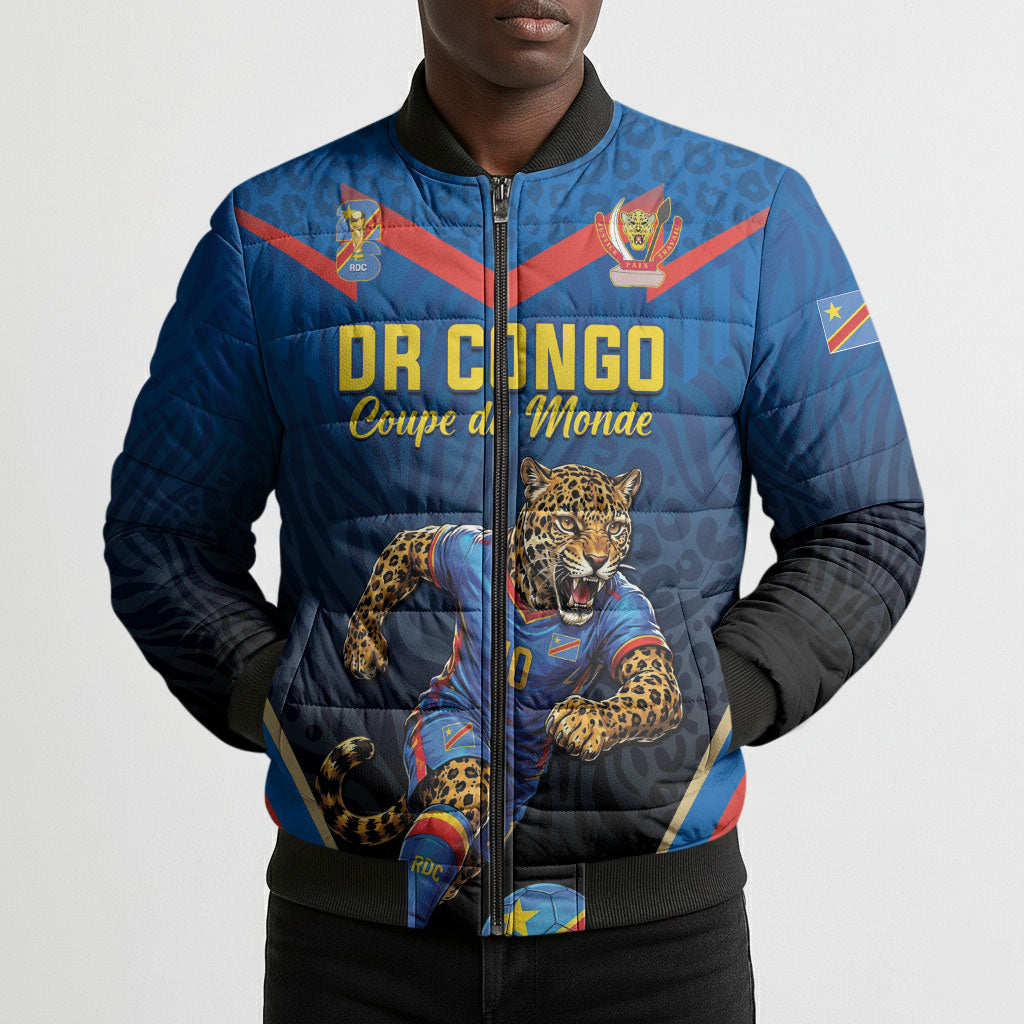 Custom World Football 2026 DR Congo Bomber Puffer Jacket Les Leopards Coupe du Monde Glory