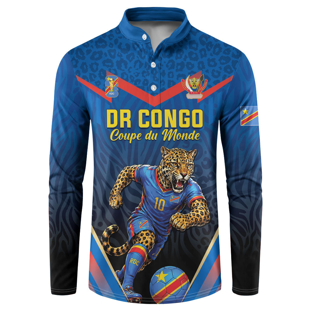 Custom World Football 2026 DR Congo Button Sweatshirt Les Leopards Coupe du Monde Glory