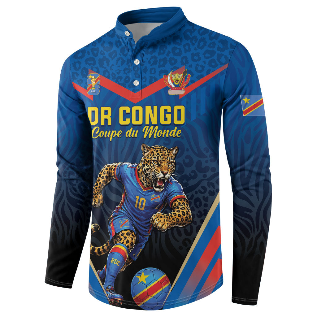 Custom World Football 2026 DR Congo Button Sweatshirt Les Leopards Coupe du Monde Glory