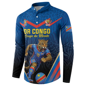 Custom World Football 2026 DR Congo Button Sweatshirt Les Leopards Coupe du Monde Glory