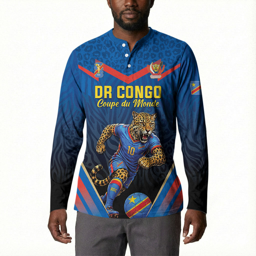 Custom World Football 2026 DR Congo Button Sweatshirt Les Leopards Coupe du Monde Glory