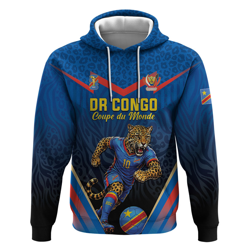 Custom World Football 2026 DR Congo Hoodie Les Leopards Coupe du Monde Glory
