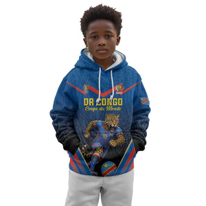 Custom World Football 2026 DR Congo Kid Hoodie Les Leopards Coupe du Monde Glory