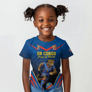Custom World Football 2026 DR Congo Kid T shirt Les Leopards Coupe du Monde Glory