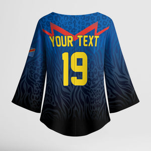 Custom World Football 2026 DR Congo Kimono Sleeve Blouse Les Leopards Coupe du Monde Glory