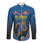 Custom World Football 2026 DR Congo Long Sleeve Button Shirt Les Leopards Coupe du Monde Glory
