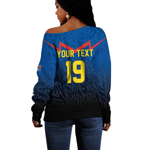 Custom World Football 2026 DR Congo Off Shoulder Sweater Les Leopards Coupe du Monde Glory