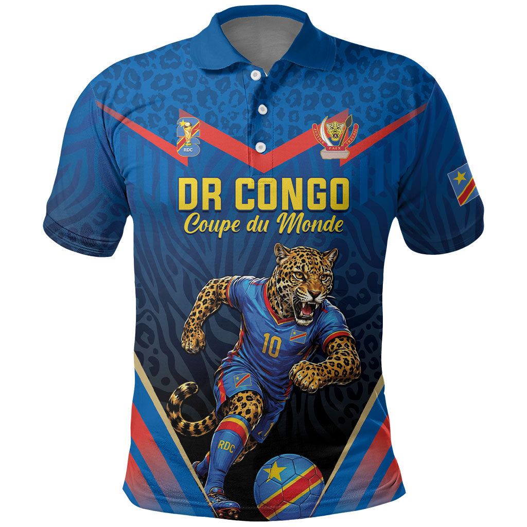 Custom World Football 2026 DR Congo Polo Shirt Les Leopards Coupe du Monde Glory