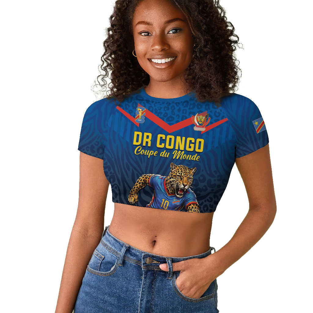 Custom World Football 2026 DR Congo Raglan Cropped T shirt Les Leopards Coupe du Monde Glory
